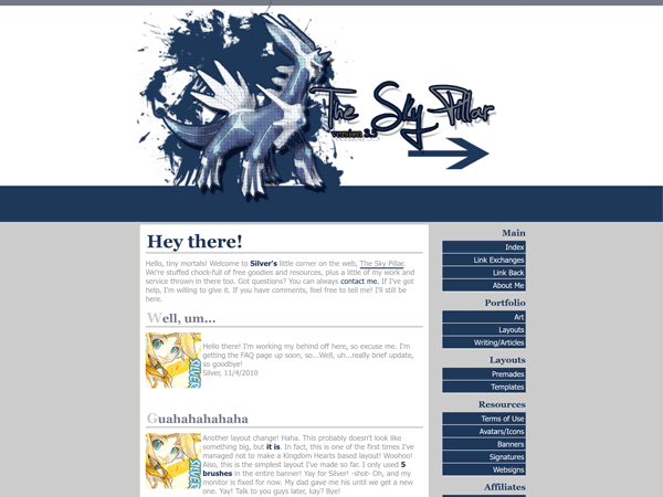 Screenshot of layout from 2010
