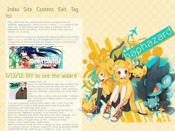 Screenshot of layout from 2011