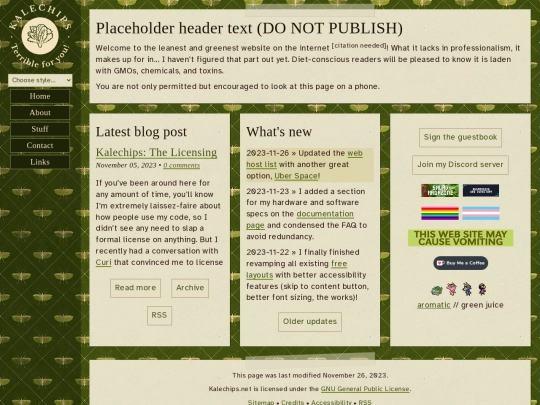 Screenshot of Kalechips v3